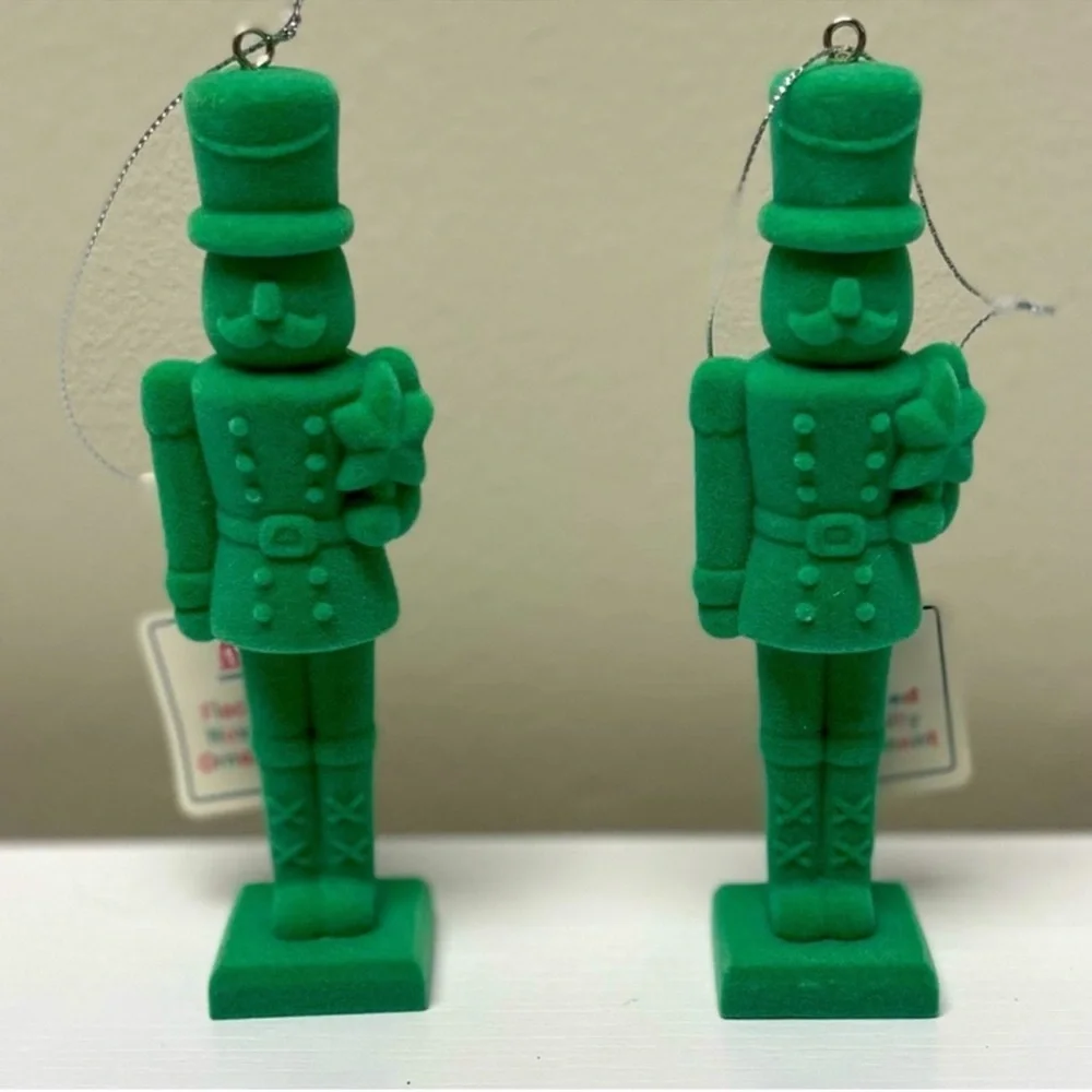 3 for $15 SALE Target Christmas Tree set of 2 Flocked Nutcracker Ornaments